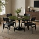 Ver imagem 4 de Mesa de Jantar Saarinen Redonda 130 cm Tampo Mármore Verde Vitória Régia Base Laca Preta