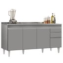 Ver imagem 3 de Balcão de Cozinha com Pia Inox 160cm Arkansas Cinza - Lumil