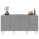 Ver imagem 5 de Balcão de Cozinha com Pia Inox 160cm Arkansas Cinza - Lumil
