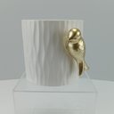 Ver mais imagens de Vaso Decorativo de Cerâmica Branco 13x16x16cm Enfeite Sala Mesa Estante Aparador