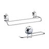 Kit Toalheiro Duplo Ventosa Banheiro Cromado Future - 1