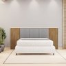 Cabeceira de Casal Dubai Zen Painel com Pintura Ripada Linho:linho Cinza - 3