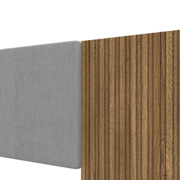 Cabeceira de Casal Dubai Zen Painel com Pintura Ripada Linho:linho Cinza - 5