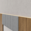 Ver imagem 6 de Cabeceira de Casal Dubai Zen Painel com Pintura Ripada Linho:linho Cinza