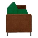 Ver imagem 5 de Sofá Living Decorativo Houston 2 Lugares 160cm Pés em Metal Veludo/ Pu Verde/ Marrom G33 - Gran Belo