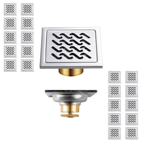 Ralo Inox Kit 20 Uni 10x10 Banheiro Higienico Casa Anti Inseto Anti Odor Varanda Cozinha Lavabo Quin