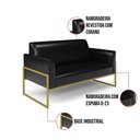 Ver imagem 4 de Sofá Namoradeira Base Industrial Alta Dourado Marisa Corano Preto D03 - D\'rossi