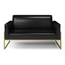 Ver imagem 2 de Sofá Namoradeira Base Industrial Alta Dourado Marisa Corano Preto D03 - D\'rossi