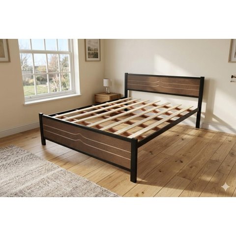 Cama Casal Madri em Aço:preta