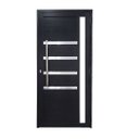 Ver imagem 1 de Porta Lambril de Alumínio Preto 210 x 80 com Puxador, Friso e Vidro Linha 30 - Esquerda