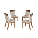 Ver imagem 1 de Kit 04 Cadeiras Estofadas para Mesa de Jantar Isa Plus S43 Nature Corano Caramelo Linho - Henn