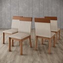 Ver imagem 3 de Kit 04 Cadeiras Estofadas para Mesa de Jantar Isa Plus S43 Nature Corano Caramelo Linho - Henn