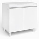 Ver imagem 1 de Balcão Gabinete Cozinha Lux 79cm 100% Mdf 02 Portas com Tampo Branco - Desk Design