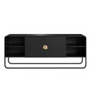 Ver imagem 3 de Rack Luna Orgânico para Tv até 55'' 150x60cm 2 Portas Nero/preto 28070