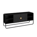 Ver imagem 1 de Rack Luna Orgânico para Tv até 55'' 150x60cm 2 Portas Nero/preto 28070
