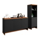 Ver imagem 2 de Conjunto Escritório 2 Peças - Buffet e Armário Verbena - Preto/ Preto/