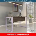 Ver imagem 2 de Mesa Escritório P25 Tub Pandin 120 Cm (larg) Tampo Mdp Walnut Pé Aço Tubular Lilás