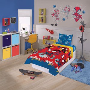 Jogo de Cama Solteiro 3pçs Marvel Desenho Spider Man Spidey Infantil Lepper