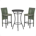 Ver imagem 1 de Mesa Bistrô 2 Banquetas Roma Preta Náutica Estofado 5 Trama Verde