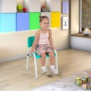 Ver imagem 4 de Kit 9 Cadeiras Infantil Iso, Escola, Base Branco- Verde Água