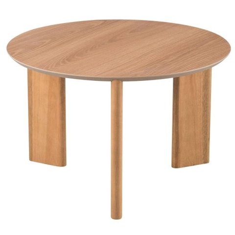 Mesa de Centro Redonda Orgânica Chanfrada Artesano 60 Cm (larg) Mdp Hanover (mel) Pés Madeira Maci