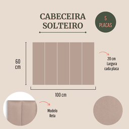 Cabeceira Solteiro Modulada Reta Cama Box - 2