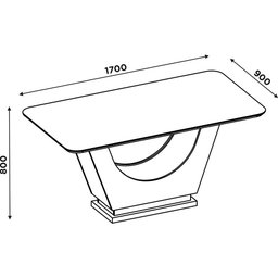 Mesa de Jantar Flora Tampo Chanfrado Curvo 170x90cm Dj Móveis - 4