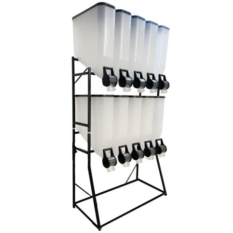 Dispenser 10 Módulos 35 Litros ou 15 Kilos Armazenamento Ração Grãos Cereais Full Preto Plast Penser