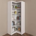 Ver imagem 6 de Armário Estante de Canto Aberto com 6 Prateleira Branco Escritório Home Office Branco Me4132