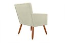 Ver imagem 2 de Poltrona Decorativa Cecília Suede Bege Pés Madeira Mz Decor