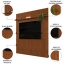 Ver imagem 3 de Painel para Tv 75 Polegadas Ripado 250x240cm Pratisk D04 Freijó - Mpozenato