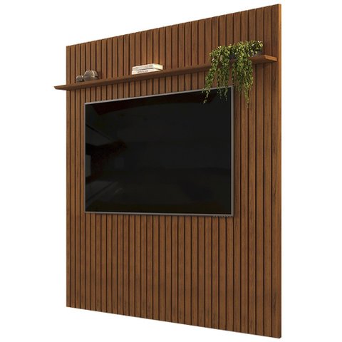 Painel para Tv 75 Polegadas Ripado 250x240cm Pratisk D04 Freijó - Mpozenato
