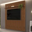 Ver imagem 2 de Painel para Tv 75 Polegadas Ripado 250x240cm Pratisk D04 Freijó - Mpozenato