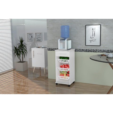 Balcão Fruteira Tu com Rodízios Cor Branco