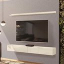 Ver imagem 1 de Bancada Suspensa e Prateleira Slat Z49 197cm MDP com Gavetas Off White Mpozenato