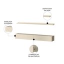 Ver imagem 3 de Bancada Suspensa e Prateleira Slat Z49 197cm MDP com Gavetas Off White Mpozenato