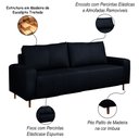 Ver imagem 3 de Sofá Decorativo Sala de Estar Metropole 3 Lugares 200cm Couro Azul Marinho - Mozzelar