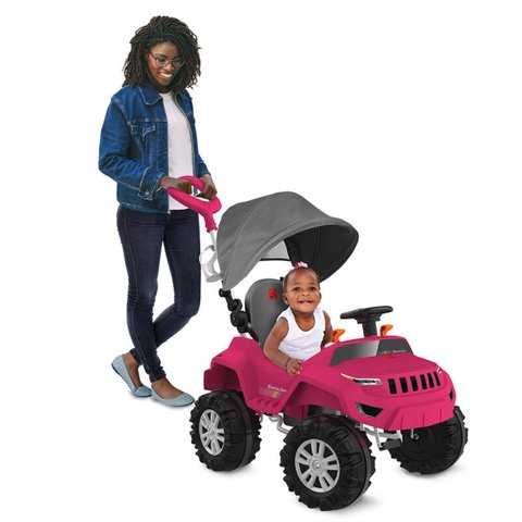 SUPERJIPE RECLINAVEL COM CAPOTA PASSEIO E PEDAL PINK