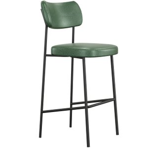 Banqueta Alta Bar Estofada Milli Sintético Verde A14 - Mpozenato