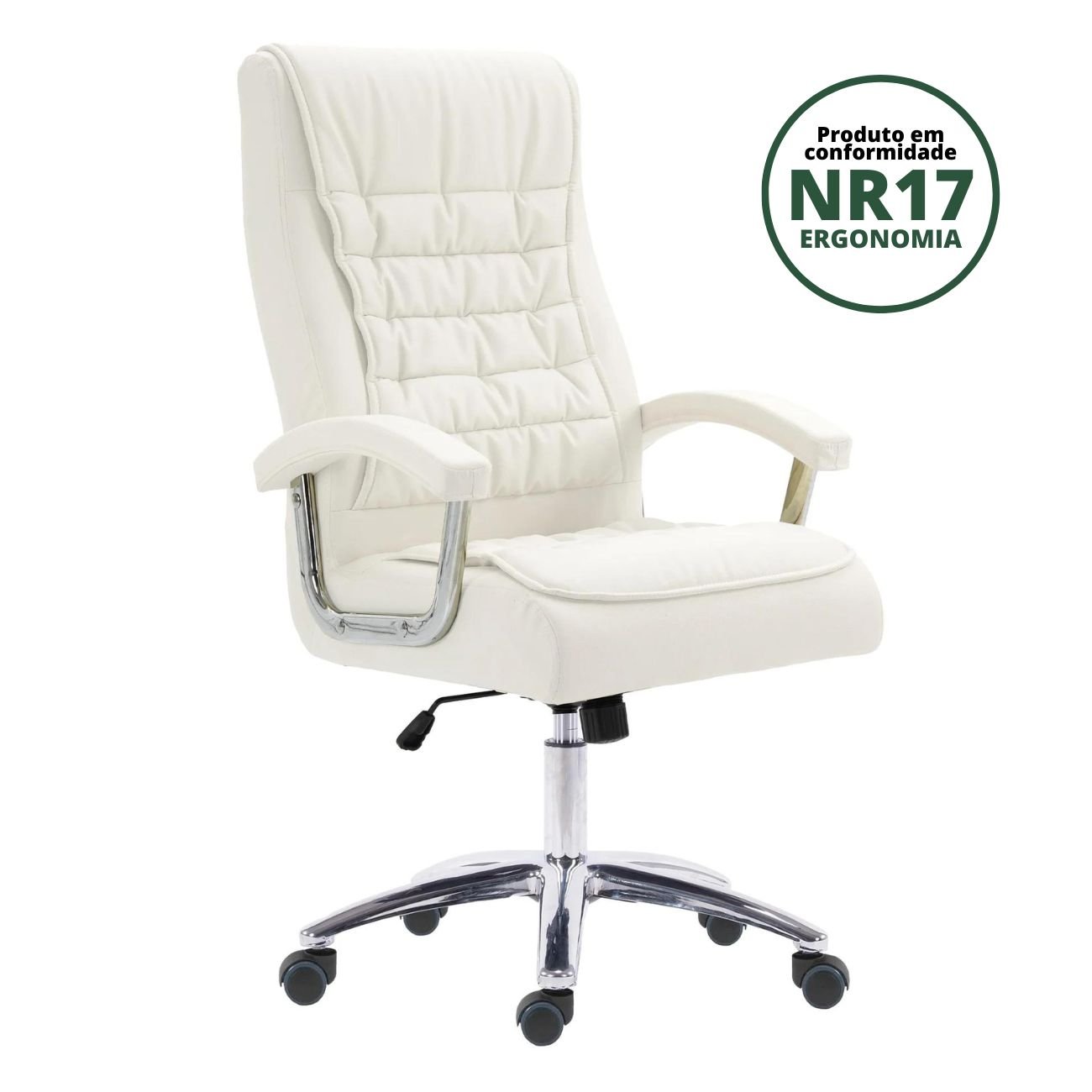Cadeira Big Mola Ensacada para Escritório Presidente Giratória em Couro com NR17 Espresso Móveis - 1