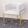 Poltrona Elegance Pé Dourado Assento Off White 72x68x63cm - 4