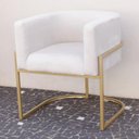 Ver imagem 4 de Poltrona Elegance Pé Dourado Assento Off White 72x68x63cm