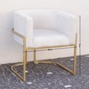 Ver imagem 2 de Poltrona Elegance Pé Dourado Assento Off White 72x68x63cm