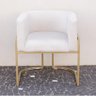 Poltrona Elegance Pé Dourado Assento Off White 72x68x63cm - 3