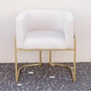Ver imagem 3 de Poltrona Elegance Pé Dourado Assento Off White 72x68x63cm
