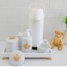 Kit Higiene Porcelana Bebê + Bandeja + Térmica 500 ml - Tema Coroa - 1