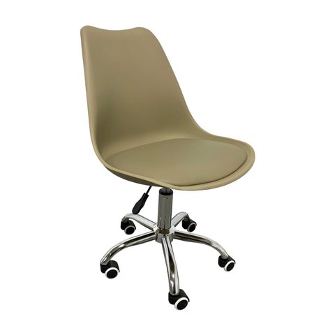 Cadeira Escritório Secretária Decorativa Eames Chicago Bege