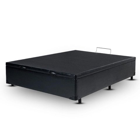 Cama Box Baú Viuvo Poliester (128x188) - Preto