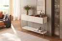 Ver imagem 1 de Aparador Porto com 3 Portas e Pés Metálicos - Cinamomo Off White - Madetec