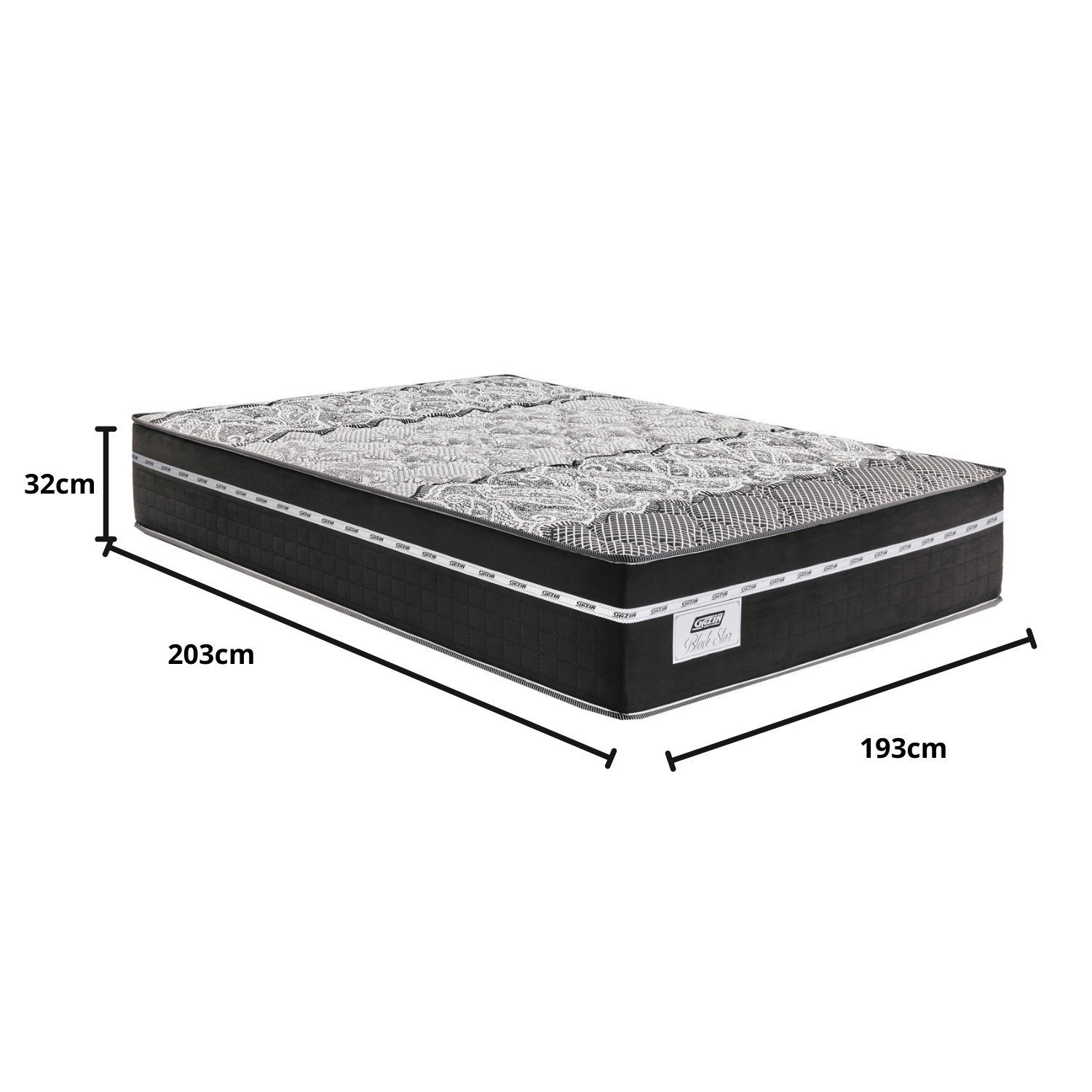 Colchão Super King Molas Ensacadas Black Star  32x203x193cm - 2